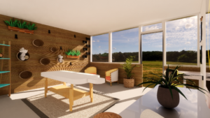 3d image of sports therapy makeover window view